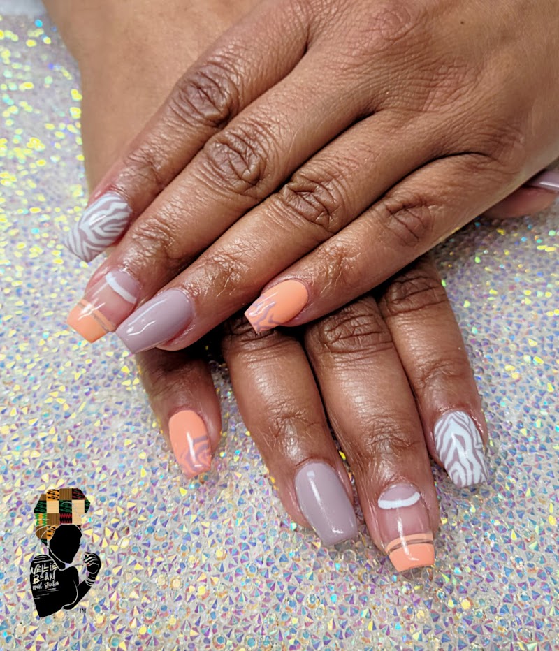 Colorful nail art by Shante at Nellie Bean Nail Studio